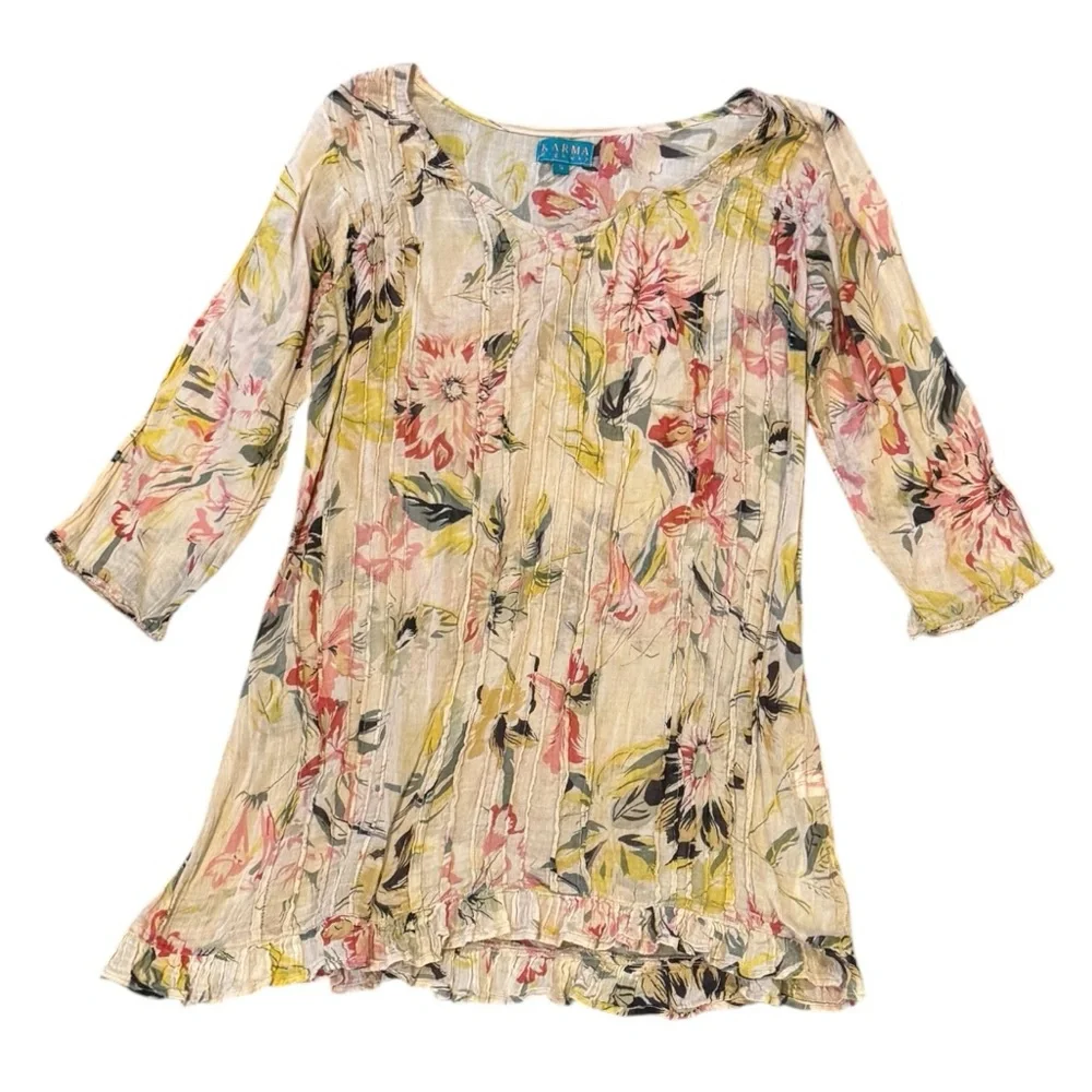 Karma Highway Cotton Boho Floral Top size S